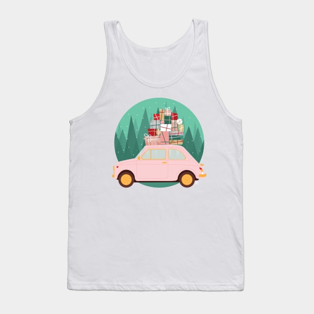 Christmas Presents On The Car Tank Top by valentinavegasi